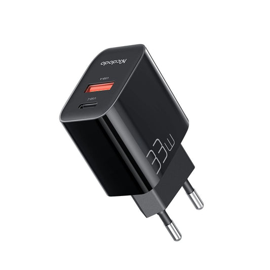 McDodo CH-0921 hálózati töltő, 33W, 3A, 1 x USB-A - 1 x USB-C, Fekete