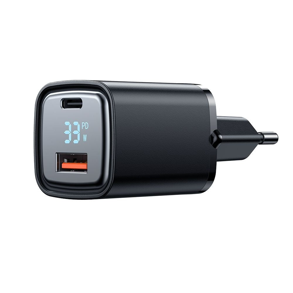 McDodo CH-1701 Graphite Display hálózati töltő, 33W, 3A, 1 x USB-A - 1 x USB-C, Fekete