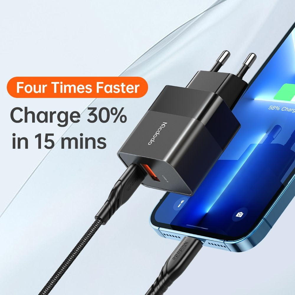 McDodo CH-1951 Hydrogen hálózati töltő, 20W, 3A, 1 x USB-A - 1 x USB-C, fekete