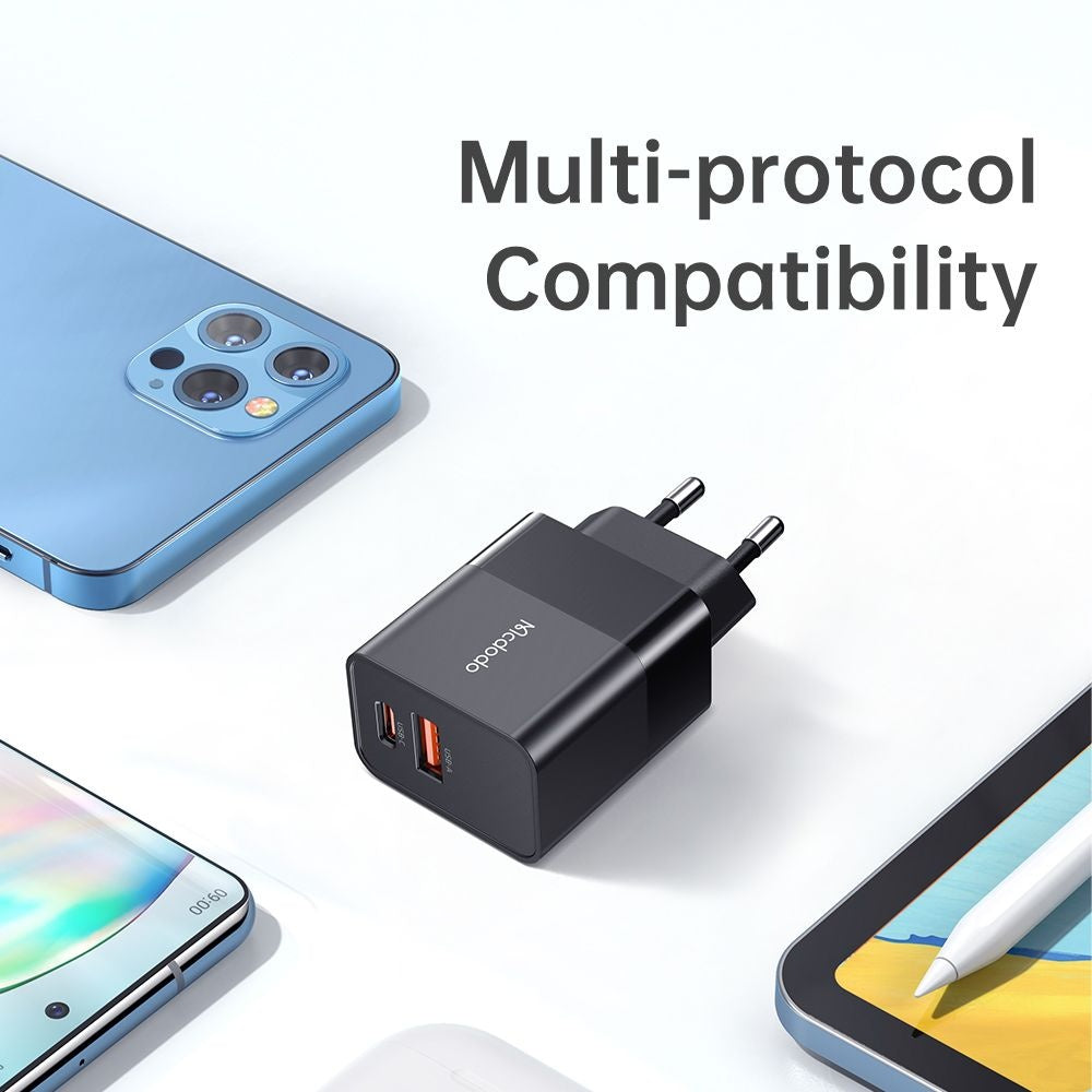 McDodo CH-1951 Hydrogen hálózati töltő, 20W, 3A, 1 x USB-A - 1 x USB-C, fekete