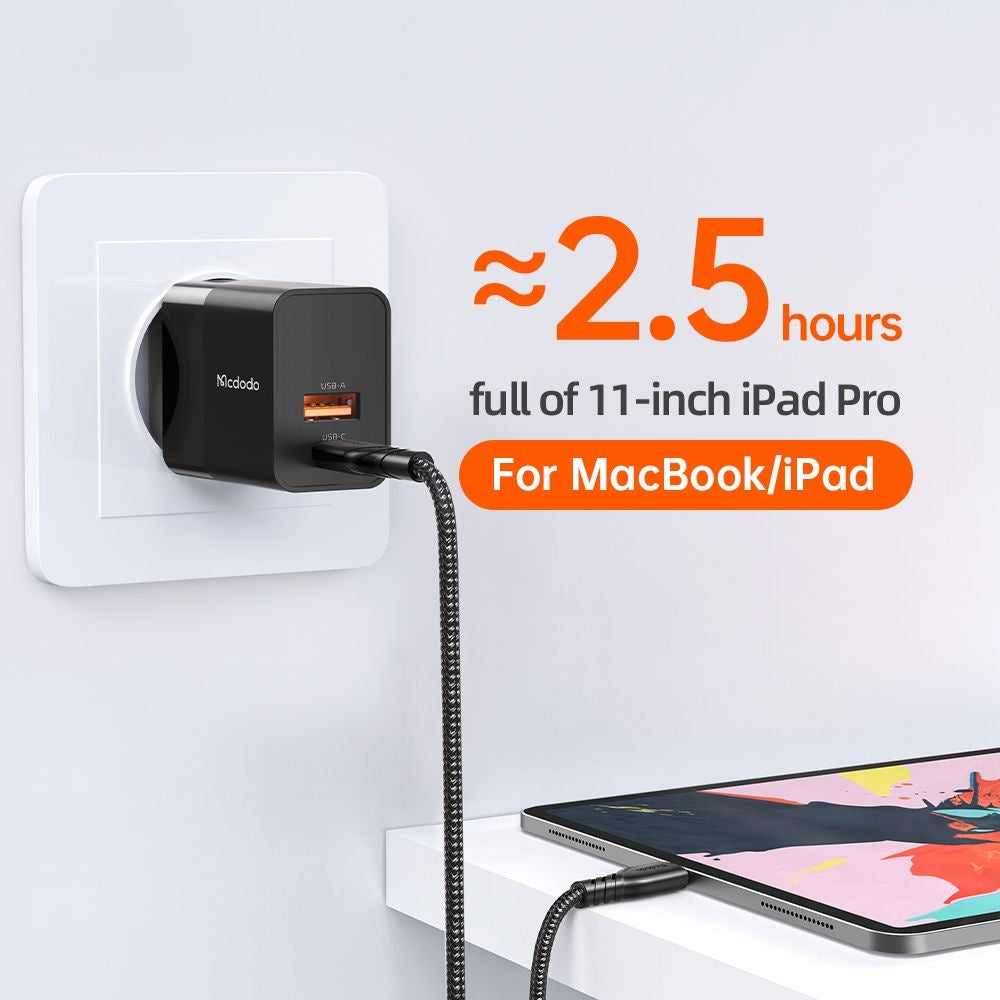 McDodo CH-1951 Hydrogen hálózati töltő, 20W, 3A, 1 x USB-A - 1 x USB-C, fekete