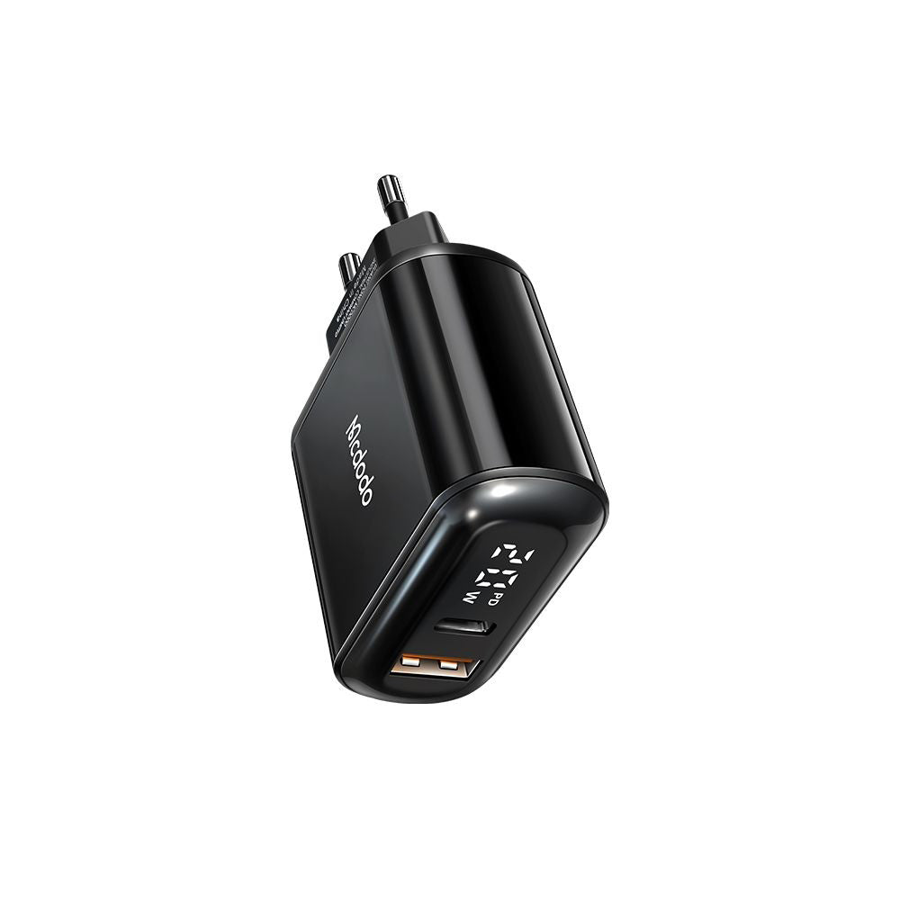 McDodo CH-7170 Chocolate Display hálózati töltő, 20W, 3A, 1 x USB-A - 1 x USB-C, fekete