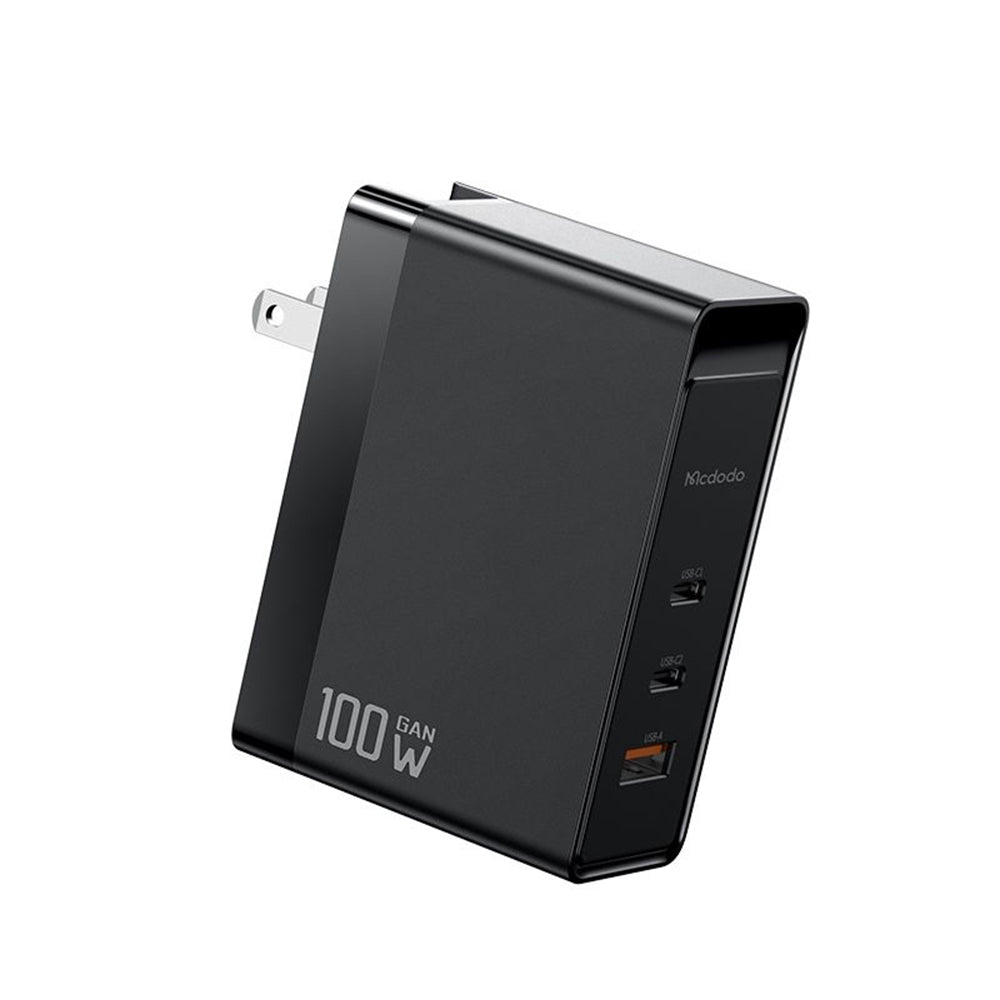McDodo CH-8101 Pro Nuc AR Power Travel hálózati töltő, 100W, 5A, 1 x USB-A - 2 x USB-C, fekete