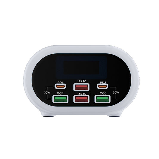 Töltőállomás Relife RL-309U, 72W, 5A, 2 x USB-C - 4 x USB-A, ezüst
