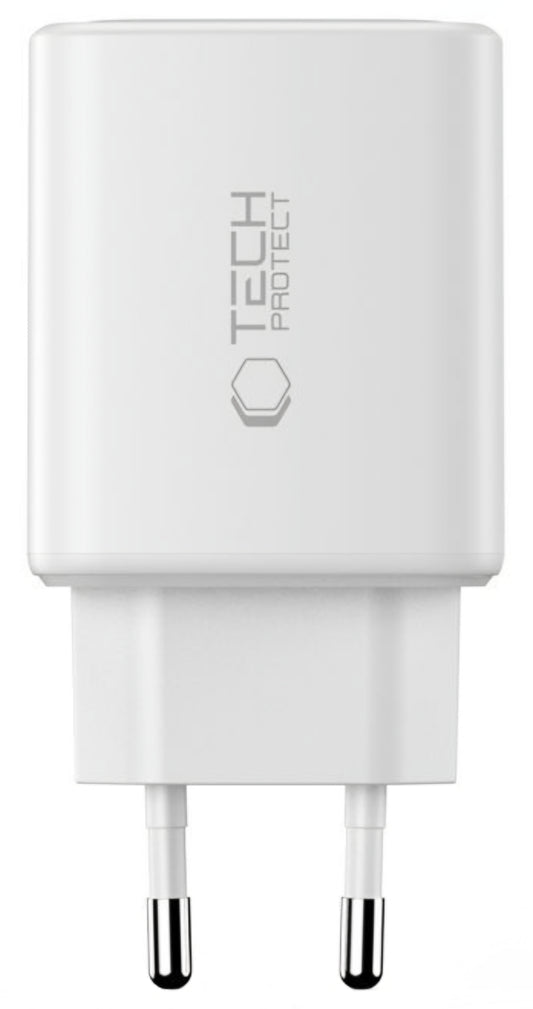 Tech-Protect NCA65W hálózati töltő, 65W, 3A, 1 x USB-A - 2 x USB-C, Fehér