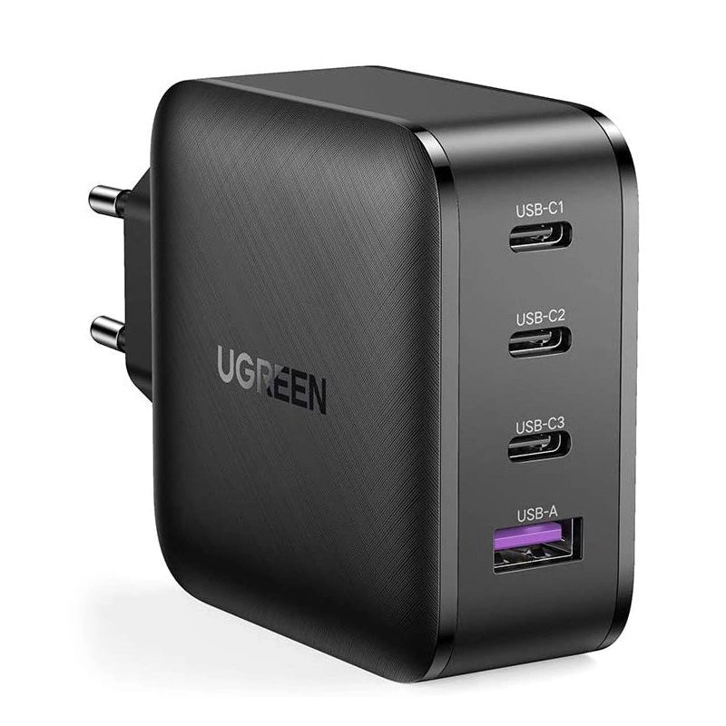 Hálózati töltő UGREEN CD104, 65W, 3A, 1 x USB-A - 3 x USB-C, Fekete