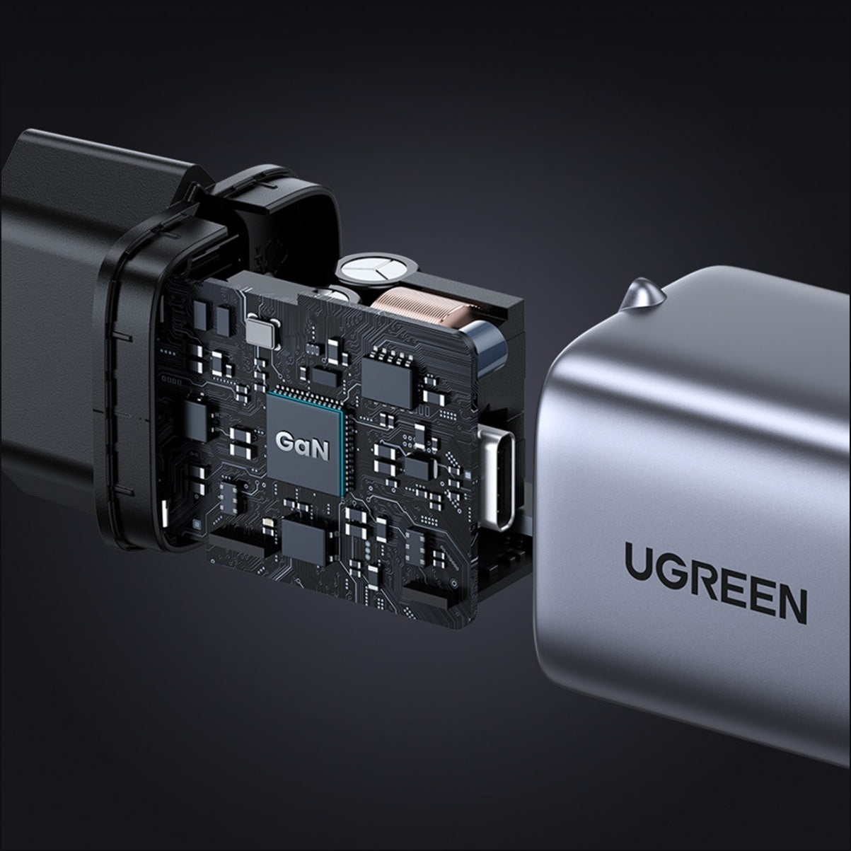 Hálózati töltő UGREEN CD319, 30W, 3A, 1 x USB-C, Szürke