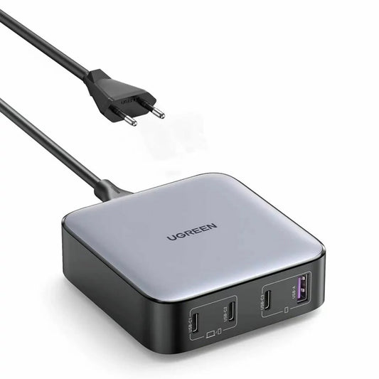 Töltőállomás UGREEN CD328, 100W, 3A, 1 x USB-A - 3 x USB-C, szürke