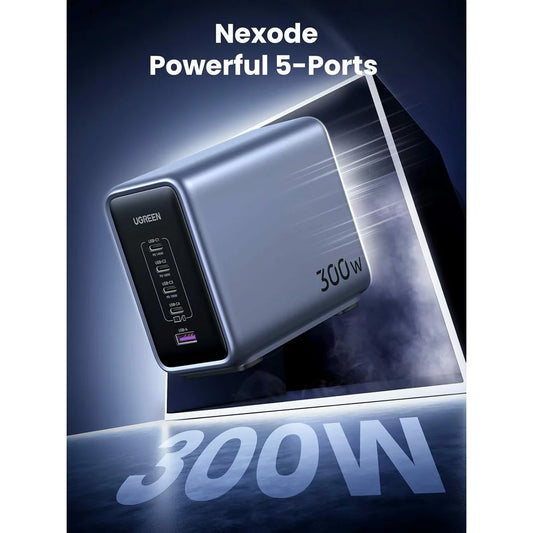 Töltőállomás UGREEN CD333 Nexode, 300W, 5A, 1 x USB-A - 4 x USB-C, Szürke
