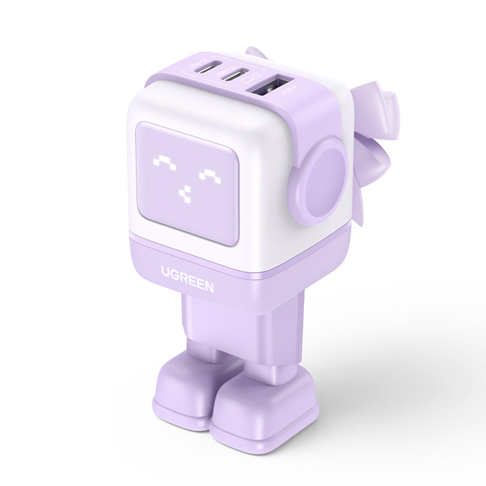 UGREEN CD361 Uno hálózati töltő, 65W, 3.25A, 1 x USB-A - 2 x USB-C, Lila