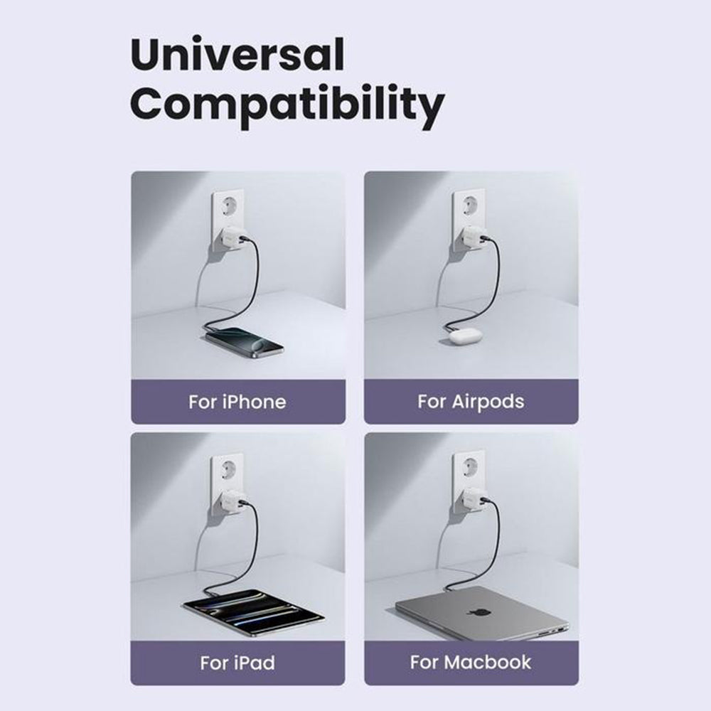 UGREEN X516 Hálózati töltő, 30W, 3A, 1 x USB-A - 1 x USB-C, Kék