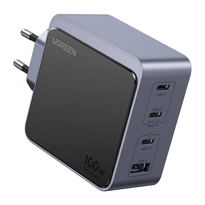 Hálózati töltő UGREEN X565 Nexode Air, 100W, 5A, 1 x USB-A - 3 x USB-C, Szürke
