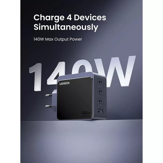 UGREEN X570 Nexode S hálózati töltő, 140W, 5A, 1 x USB-A - 3 x USB-C, szürke