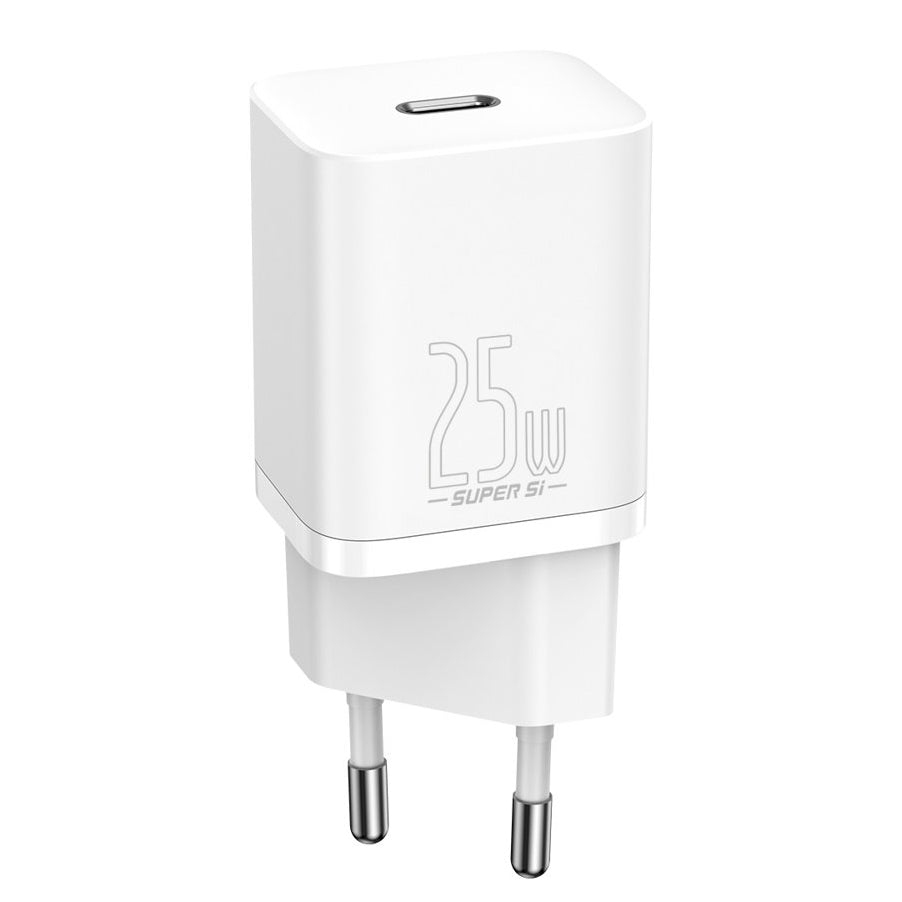 Baseus Super Si hálózati töltő, 25W, 3A, 1 x USB-C, fehér CCSP020102