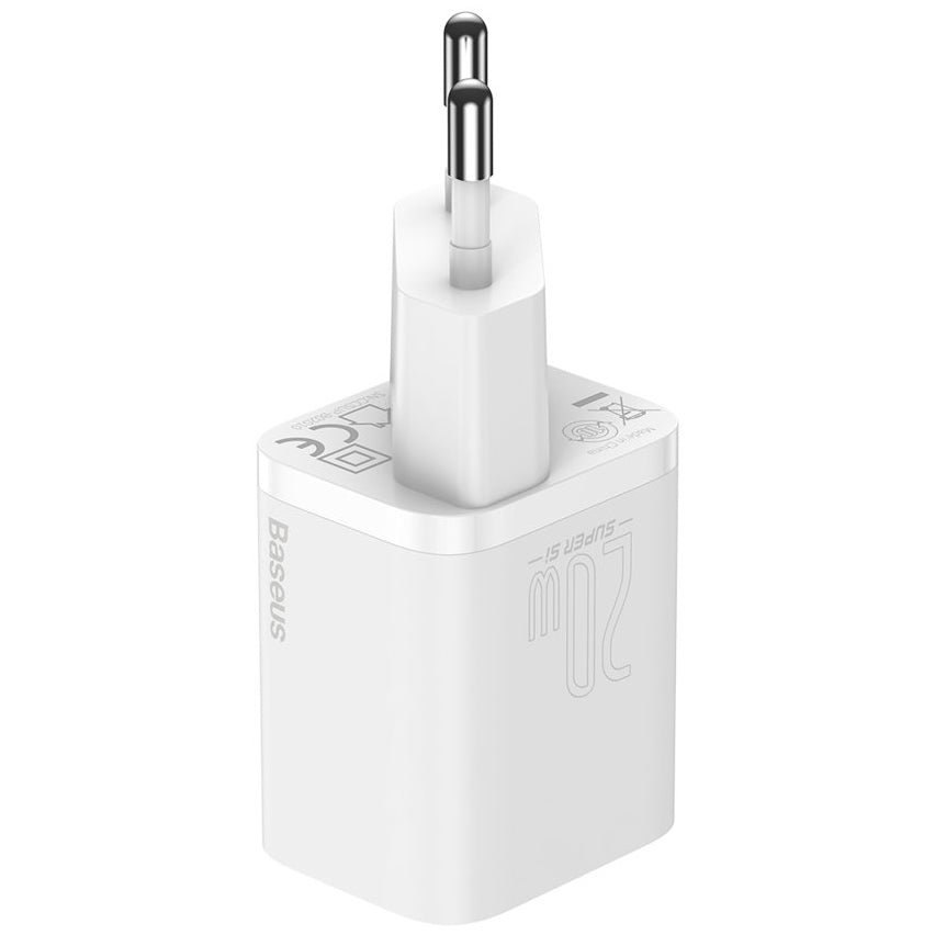 Baseus Super Si hálózati töltő, 20W, 3A, 1 x USB-C, fehér CCSUP-B02