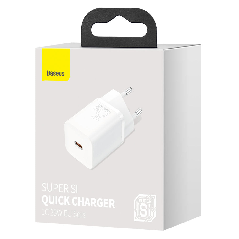 Baseus Super Si hálózati töltő, 25W, 3A, 1 x USB-C, fehér CCSP020102