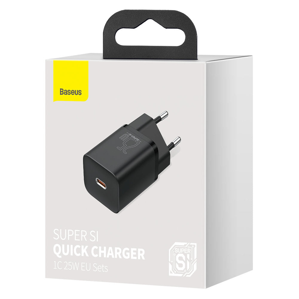 Baseus Super Si hálózati töltő, 25W, 3A, 1 x USB-C, fekete CCSP020101
