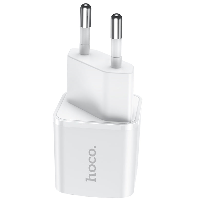 Hálózati töltő HOCO N10, 20W, 3A, 1 x USB-C, fehér