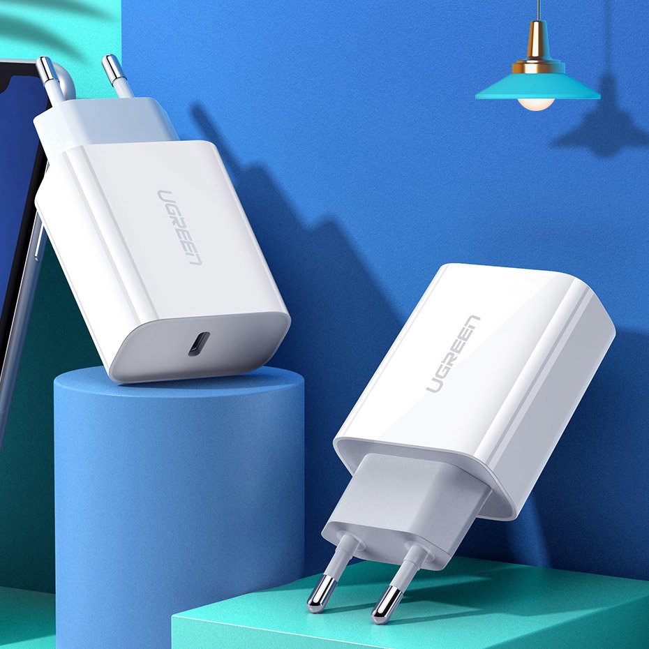 UGREEN CD137 Hálózati Töltő, 18W, 3A, 1 x USB-C, Fehér