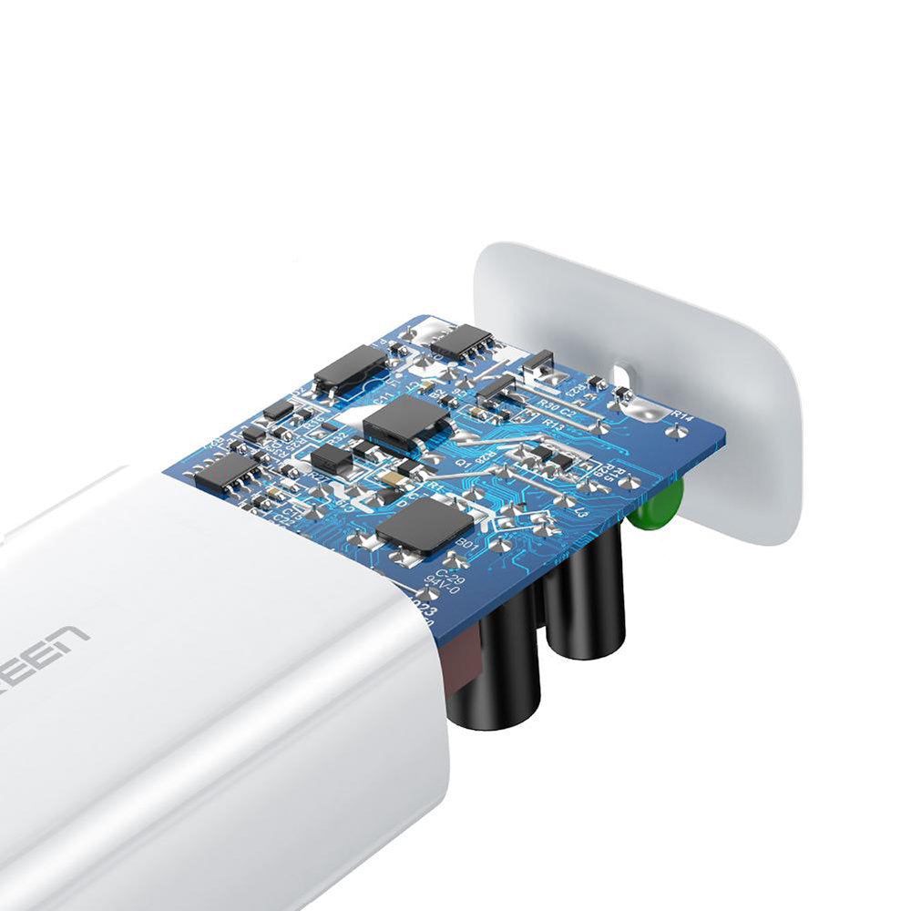 Hálózati töltő UGREEN CD127, 30W, 3A, 1 x USB-C, Fehér