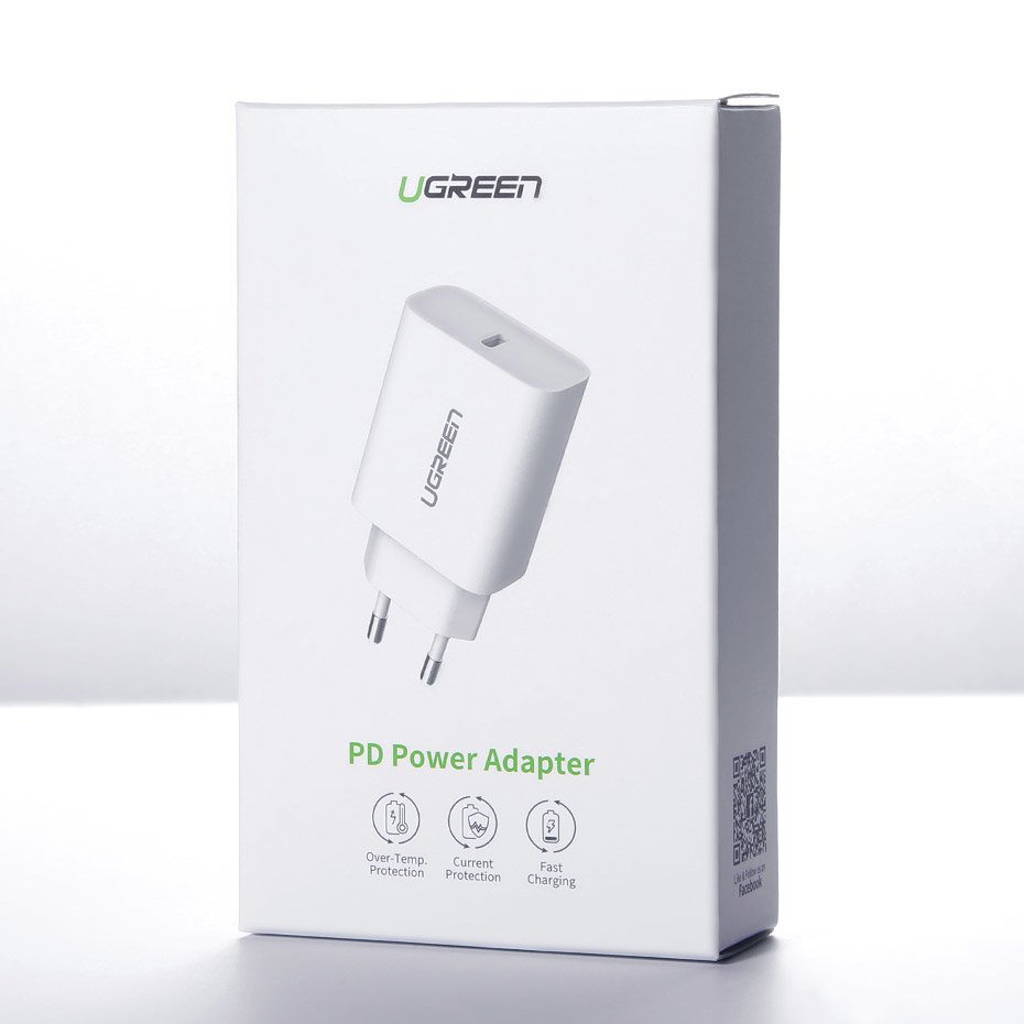 UGREEN CD137 Hálózati Töltő, 18W, 3A, 1 x USB-C, Fehér
