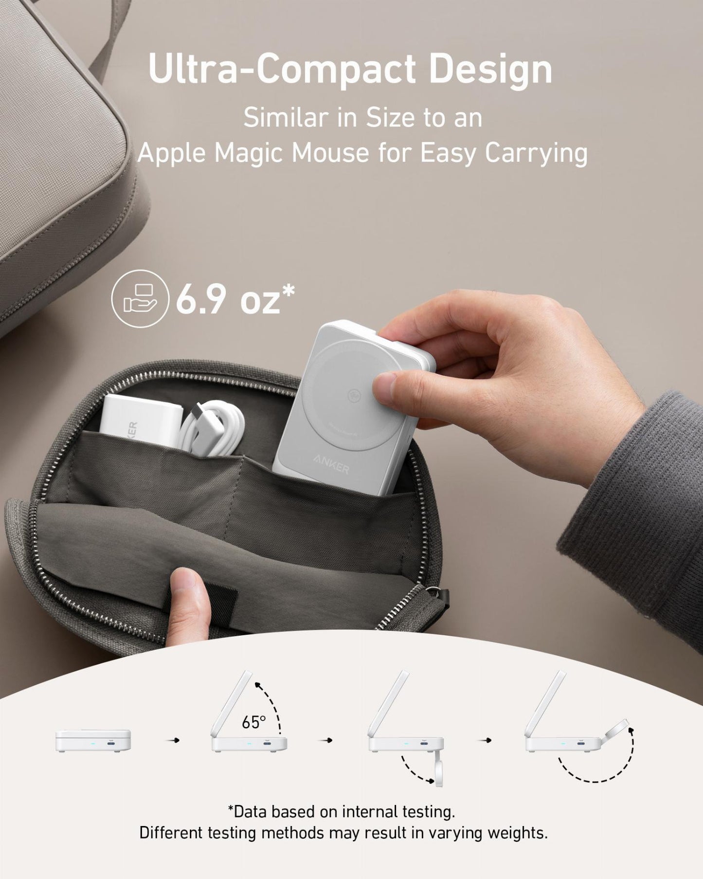 Anker MagGo 3in1 vezeték nélküli hálózati töltő, 15W, 1.67A, Fehér B2557321