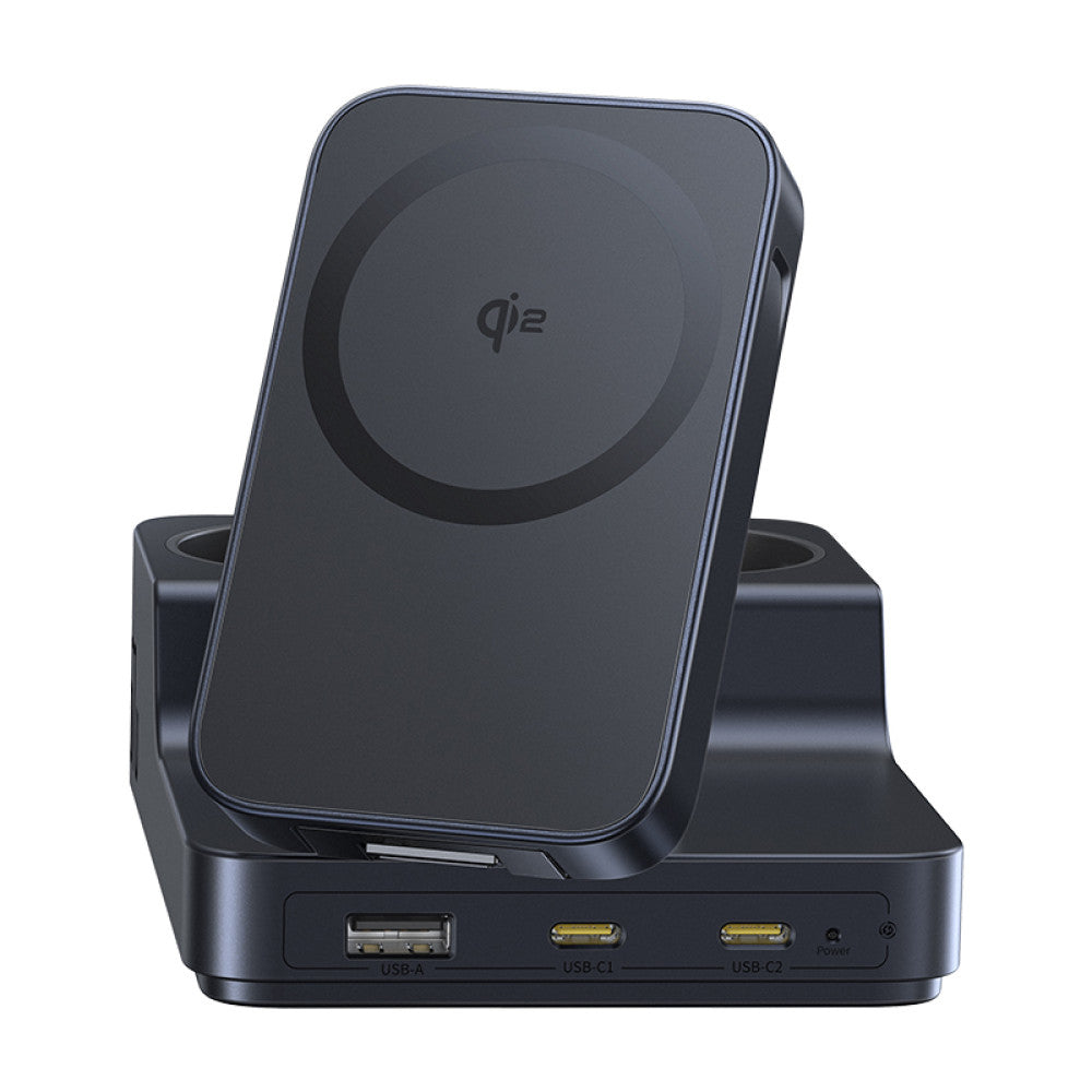 Baseus Nomos ND11 QI 6in1 töltőállomás, 67W, 3.35A, 1 x USB-A - 2 x USB-C - 2 x Schuko, Fekete P80015804213-00