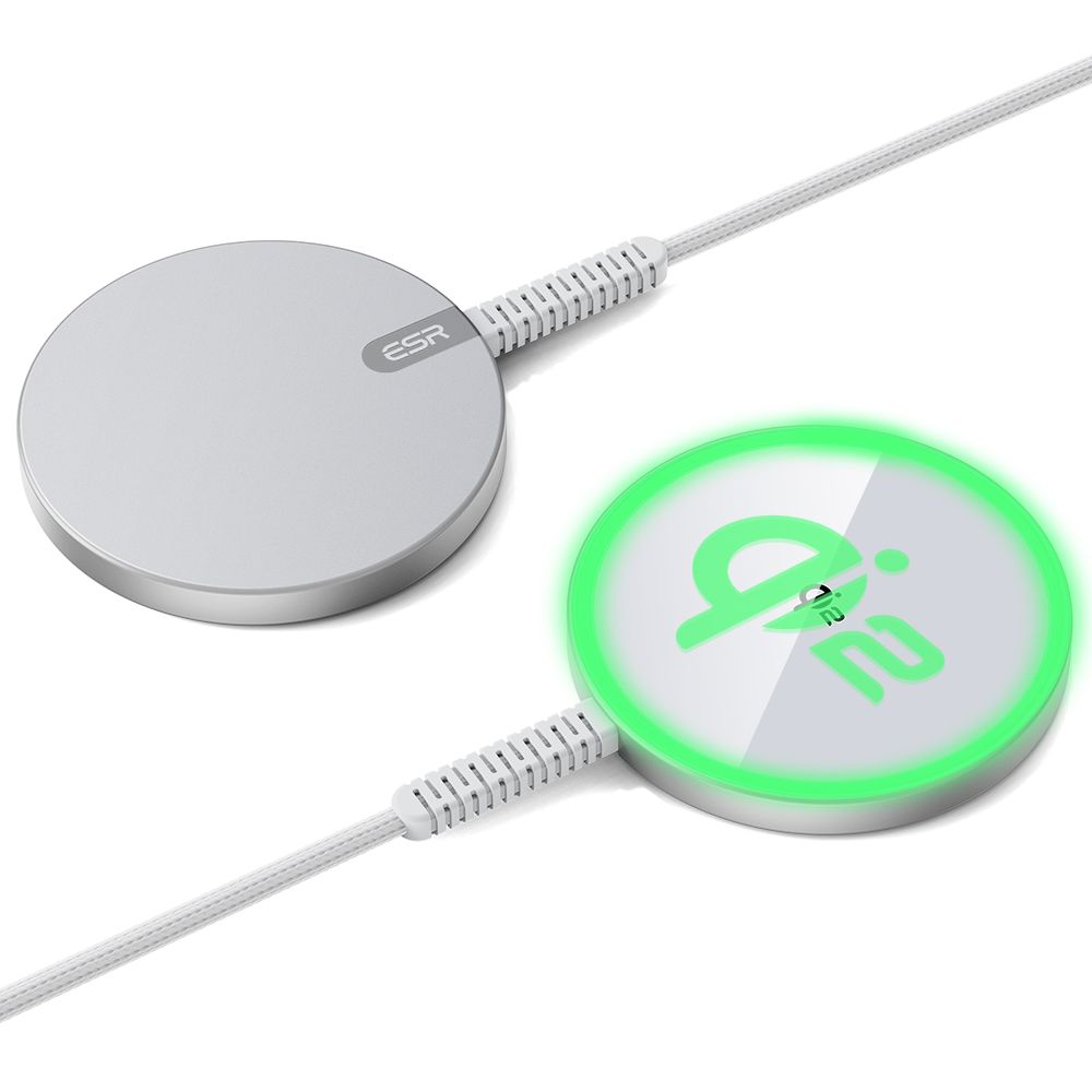 ESR HaloLock vezeték nélküli hálózati töltő, 15W, 1.67A, ezüst