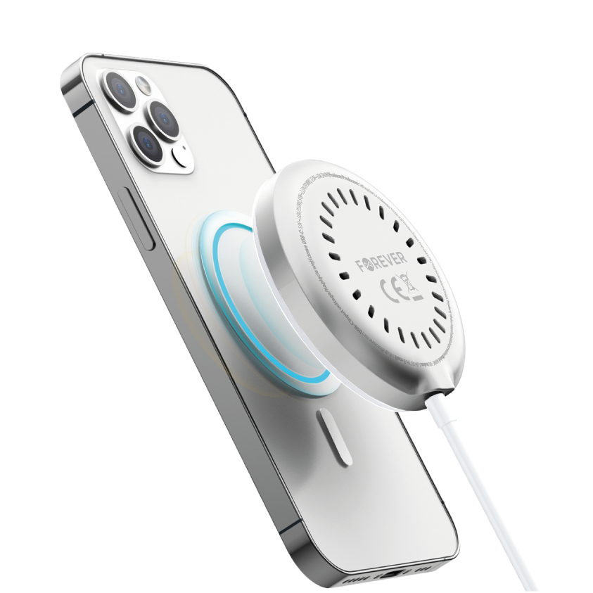 Forever MAWC-300, 15W, 1.67A, ezüst, Forever vezeték nélküli hálózati töltő