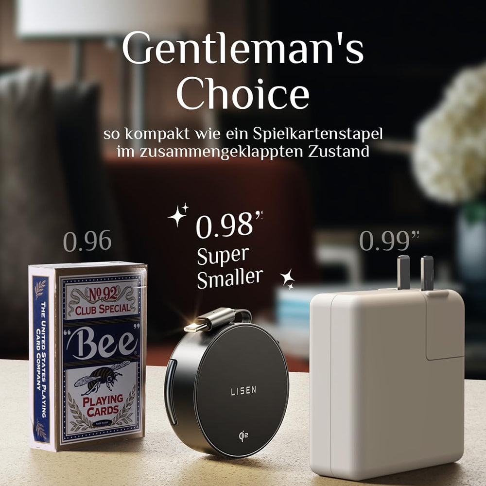 Lisen W602 2in1 vezeték nélküli hálózati töltő, 15W, 1.67A, Fekete YL0324090008