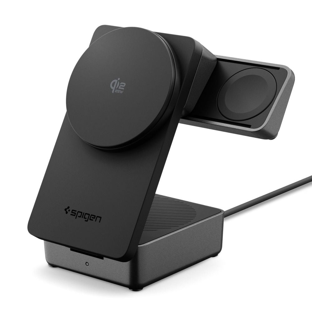 Spigen EF323MQ Essential 3in1, 25W, Fekete ACH10398 Vezeték nélküli Hálózati Töltő
