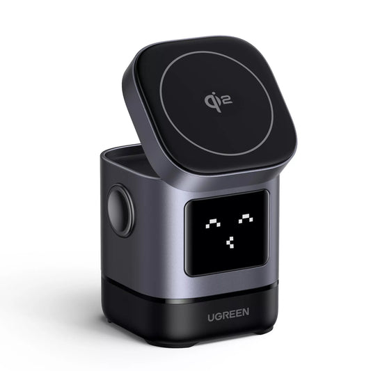 Vezeték nélküli hálózati töltő UGREEN W709 Uno 2in1, 15W, 1.67A, fekete