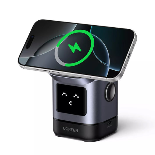 Vezeték nélküli hálózati töltő UGREEN W709 Uno 2in1, 15W, 1.67A, fekete
