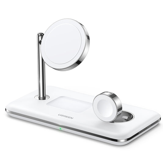 UGREEN CD278 3in1 Vezeték nélküli Hálózati Töltő, 25W, 1.67A, Fehér