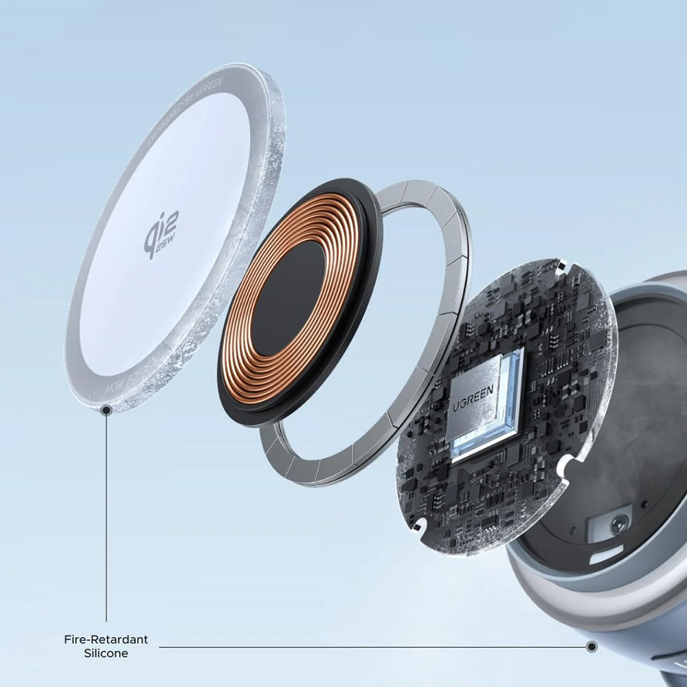 UGREEN W713 2in1 Vezeték nélküli Hálózati Töltő, 25W, Kék