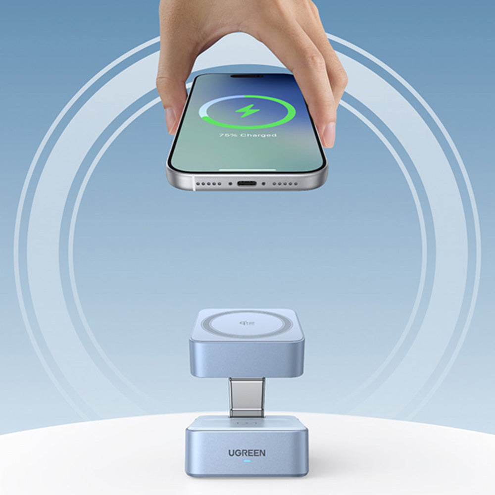 UGREEN W752 2in1 vezeték nélküli hálózati töltő, 35W, 3A, 1 x USB-C, Kék