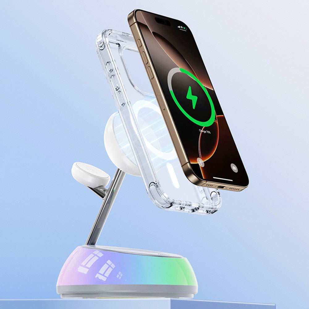 Yesido DS31 3in1 vezeték nélküli hálózati töltő, 15W, 1.67A, Fehér