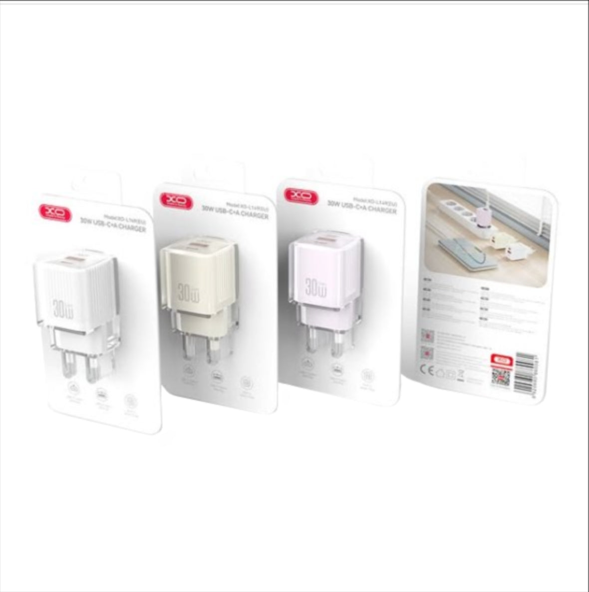 XO Design L148 hálózati töltő, 30W, 3A, 1 x USB-C, Lila