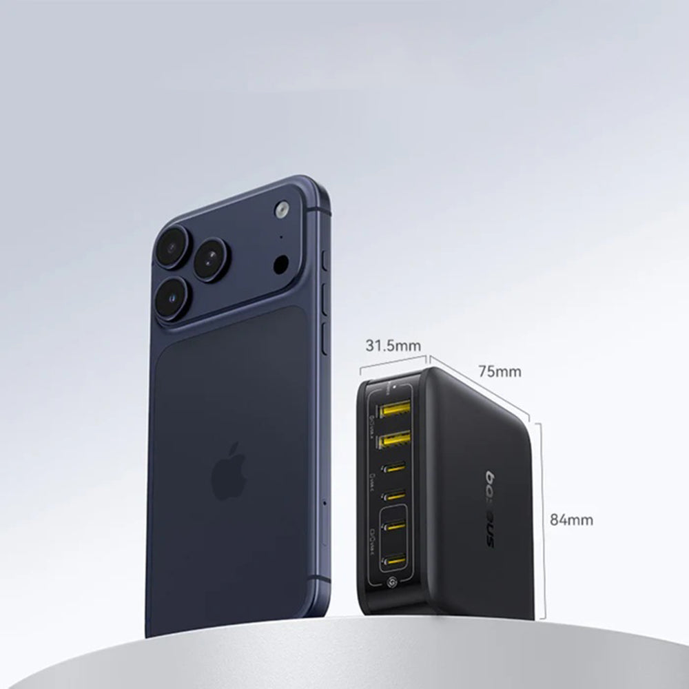Baseus EnerFill FH21 töltőállomás, 120W, 3.25A, 2 x USB-A - 4 x USB-C, Fekete E0120T00