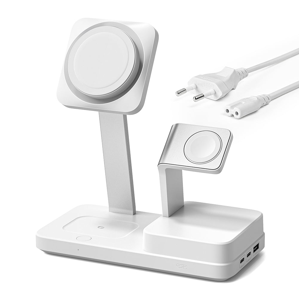 ESR CryoBoost QI 6in1 töltőállomás, 100W, 2 x USB-A - 1 x USB-C, Fehér