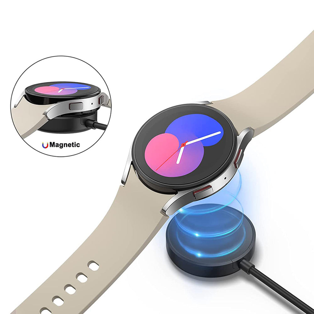 Techsuit TSC11 vezeték nélküli töltő Samsung Galaxy Watch sorozathoz, USB-A, Fekete