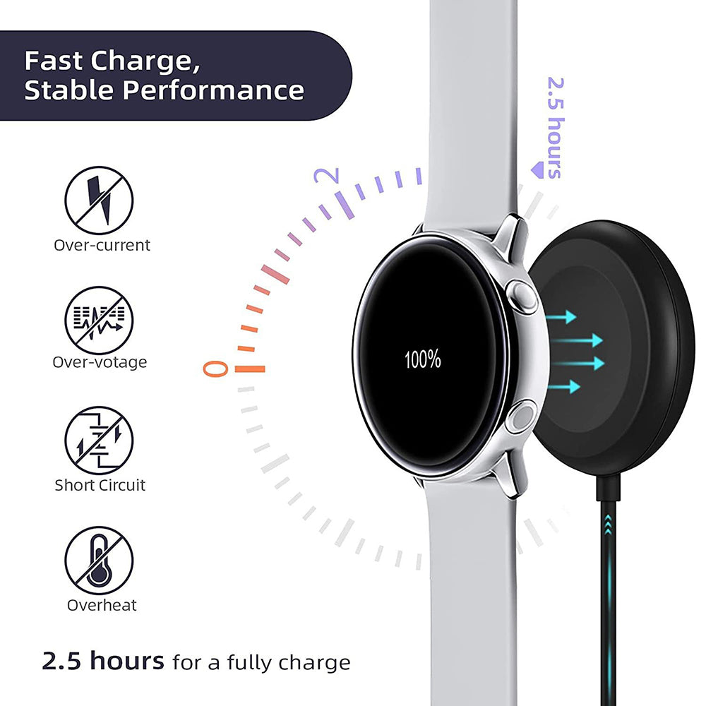 Techsuit TSC11 vezeték nélküli töltő Samsung Galaxy Watch sorozathoz, USB-A, Fekete