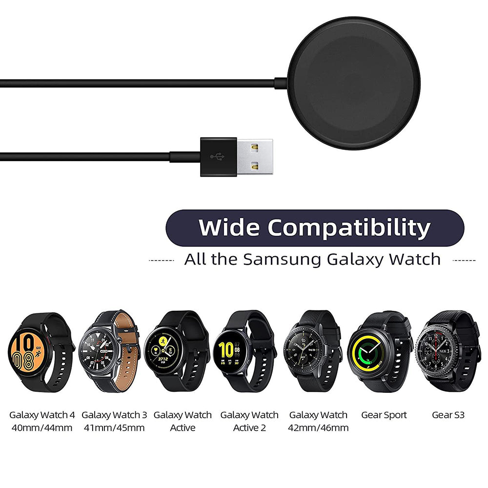 Techsuit TSC11 vezeték nélküli töltő Samsung Galaxy Watch sorozathoz, USB-A, Fekete