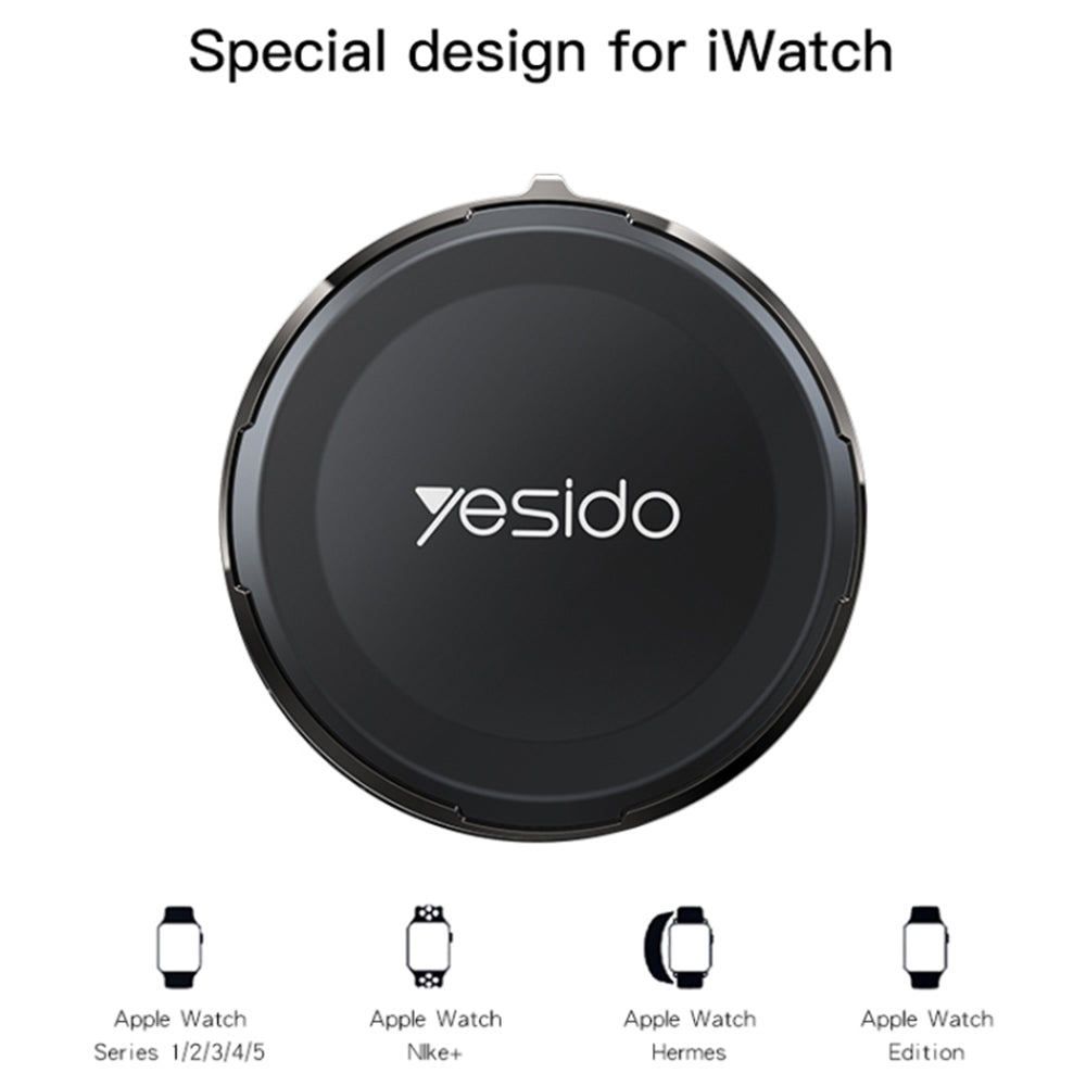Wireless töltő Yesido DS18 Apple Watch sorozathoz, Fekete