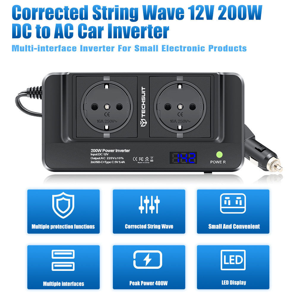 Auto Elektromos Inverter Techsuit PowerDriveX, 200W