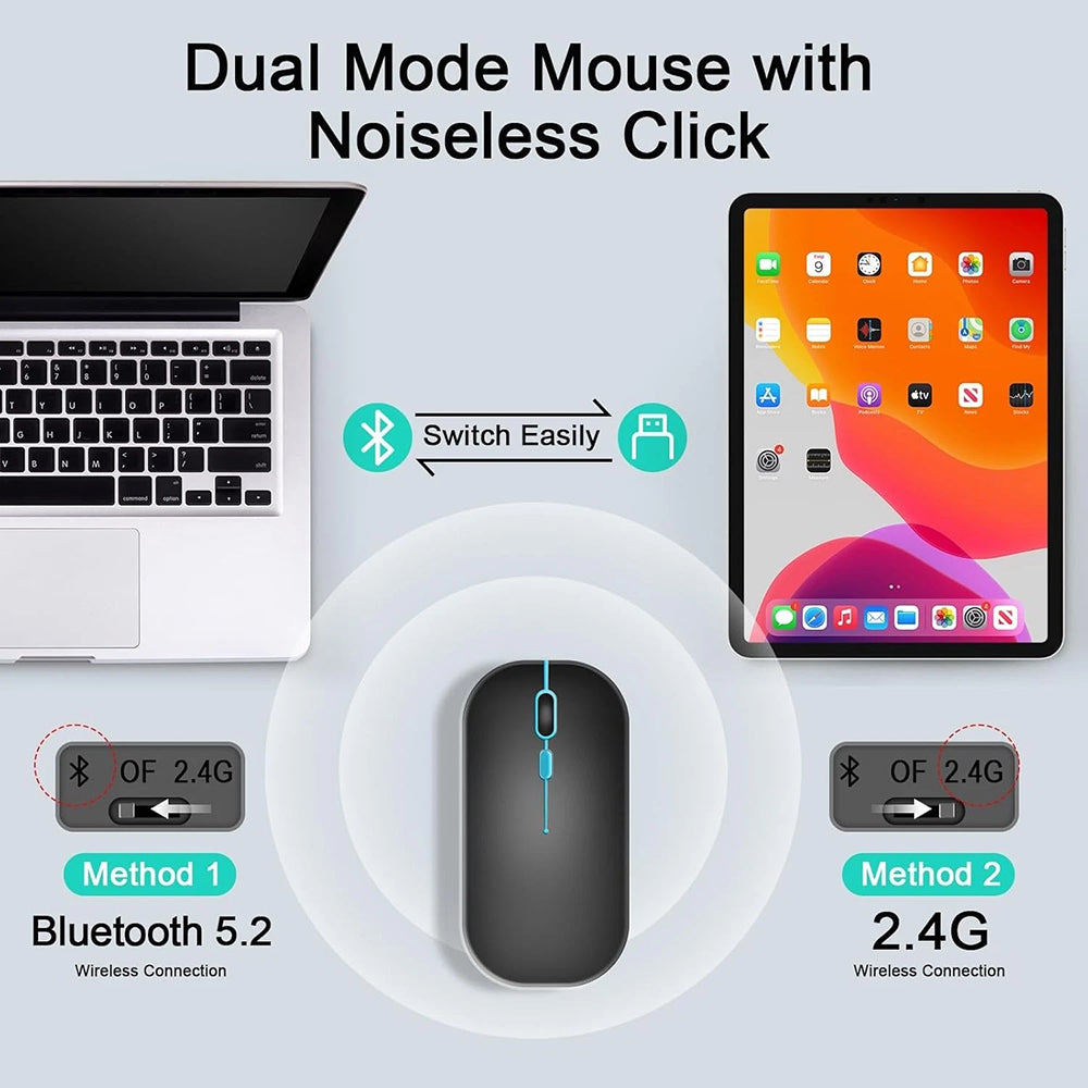 Techsuit AirCombo WKM1 vezeték nélküli billentyűzet és egér készlet, BT / Wi-Fi, fekete