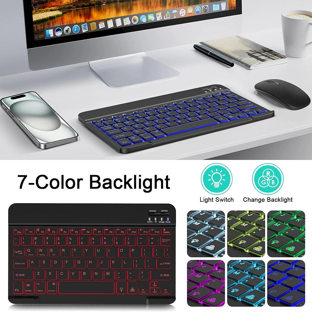 Techsuit AirCombo WKM1 vezeték nélküli billentyűzet és egér készlet, BT / Wi-Fi, fekete