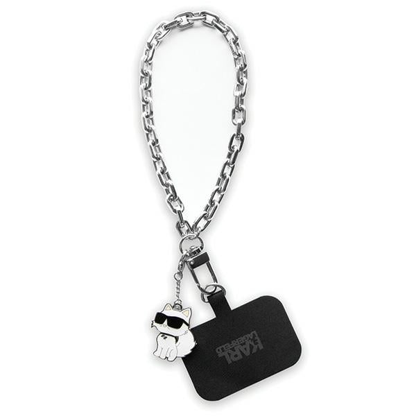 Karl Lagerfeld Choupette telefon brelok lánc, ezüst