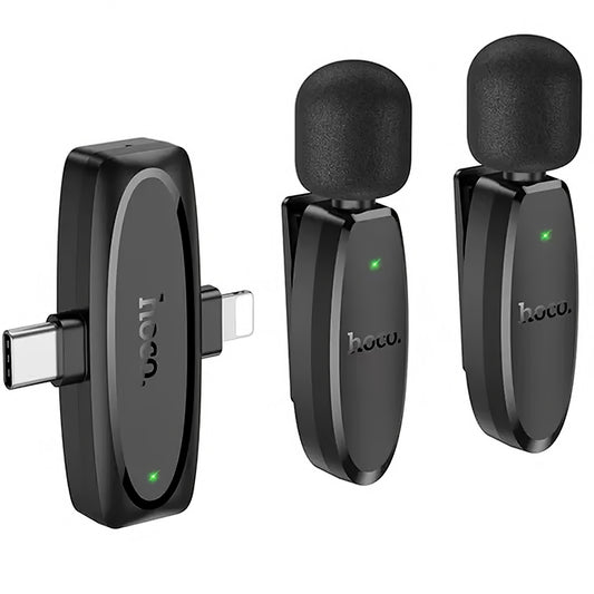 HOCO L15 Lavalier, USB-C / Lightning, 2 darabos készlet, fekete