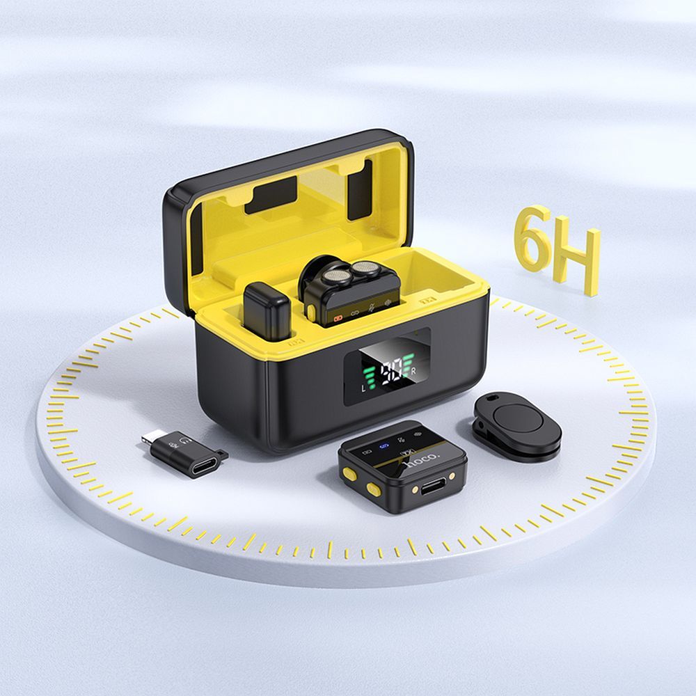 HOCO L17 jelvény mikrofon, USB-C / Lightning, 2 darabos készlet, Fekete